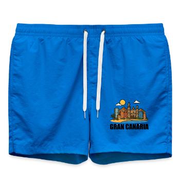 Paysage urbain coloré de Gran Canaria - Short de bain - cobalt blue - Devant - AI Model Male 185 light (185cm)