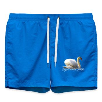 Eleganter Schwan in ruhiger Wasserlandschaft - Badeshorts - Cobalt blue - Vorne - AI Model Male 185 light (185cm)
