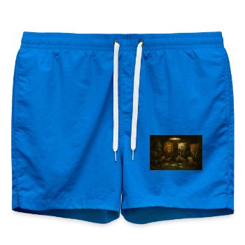Famille Animale Poker Sophistiquée - Short de bain - cobalt blue - Devant - AI Model Male 185 light (185cm)
