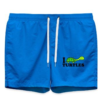 J’aime les tortues J’aime Logo mignon - Short de bain - cobalt blue - Devant - AI Model Male 185 light (185cm)