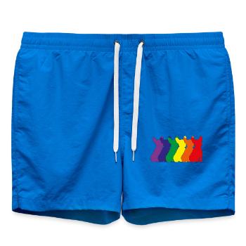 Silhouette de bouledogue français sur la palette de couleurs - Short de bain - cobalt blue - Devant - AI Model Male 185 light (185cm)