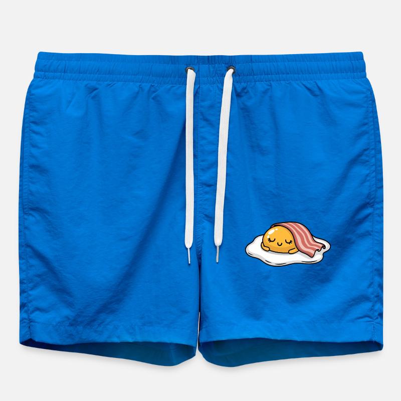 Sleeping Egg with Bacon Cartoon - Swim Trunks - cobalt blue