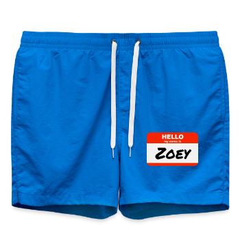 Hello My Name Is Zoey Etikett Namensschild - Badeshorts - Cobalt blue - Vorne - AI Model Male 185 light (185cm)