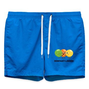 Kontakt-Linsen – Lustiges Wortspiel - Badeshorts - Cobalt blue - Vorne - AI Model Male 185 light (185cm)