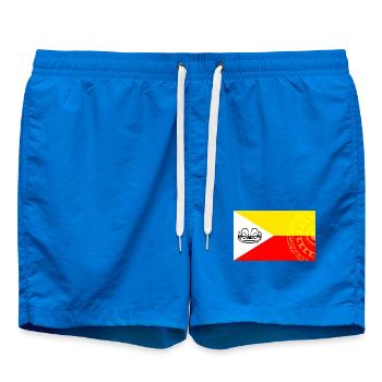 Drapeau marquisien - personnalisé 1 - Short de bain - cobalt blue - Devant - AI Model Male 185 light (185cm)