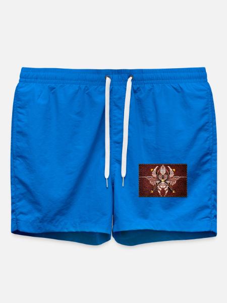 Firewing Mandala on Leather Look - Swim Trunks - cobalt blue