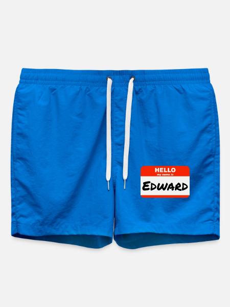 Hello My Name Is Edward Etikett Namensschild - Badeshorts - Cobalt blue
