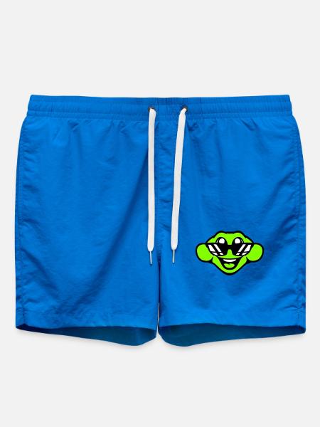 frog toad cool sunglasses laughing happy cute - Swim Trunks - cobalt blue