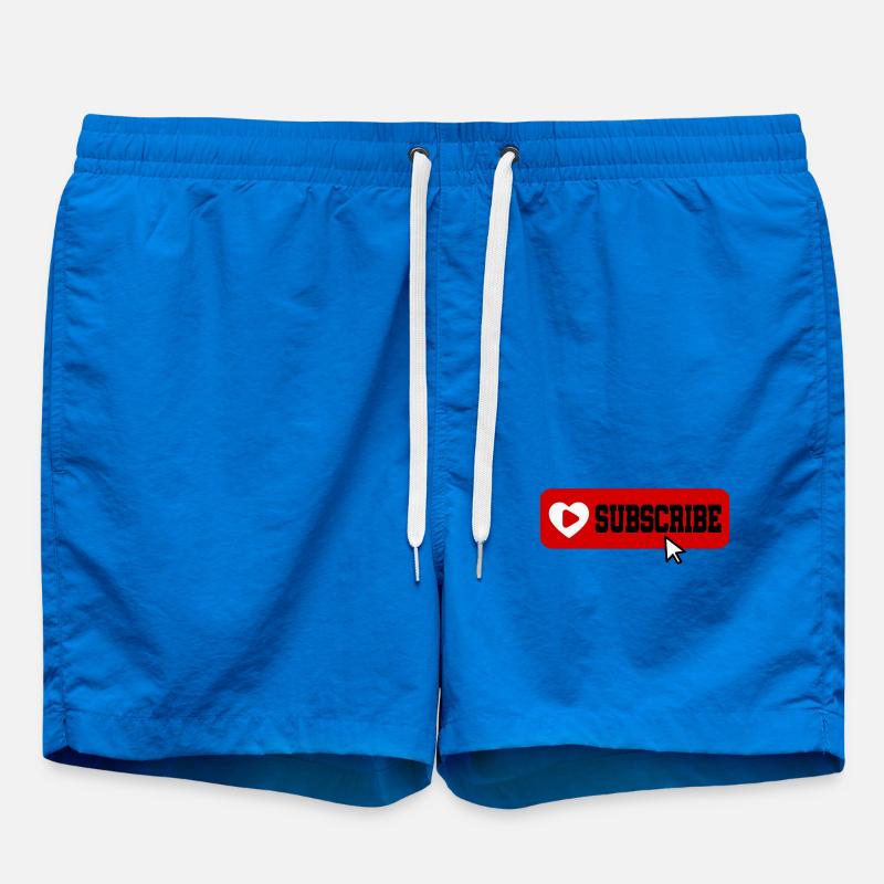 Fabulous YouTube Channel Subscribe Button Icon - Swim Trunks - cobalt blue