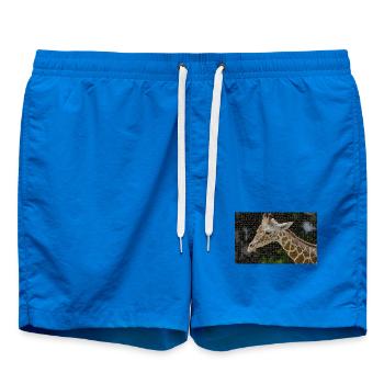 Girafes Mosaïque Portrait - Short de bain - cobalt blue - Devant - AI Model Male 185 light (185cm)