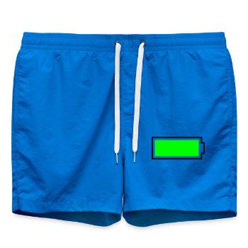 Batterie de conception de bloc vert néon pleine énergie - Short de bain - cobalt blue - Devant - AI Model Male 185 light (185cm)
