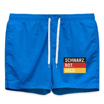Schwarz. Rot. Gold. – Deutschland Farben Shirt - Badeshorts - Cobalt blue - Vorne - AI Model Male 185 light (185cm)