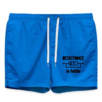 La résistance est futile – Nerd Electro Saying Design - Short de bain - cobalt blue - Devant - AI Model Male 185 light (185cm)