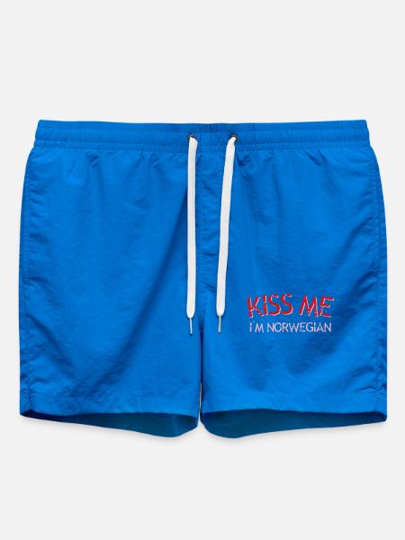 Kiss Me I'm Norwegian - Swim Trunks - cobalt blue