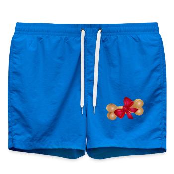 Os à mâcher cadeau avec ruban rouge - Short de bain - cobalt blue - Devant - AI Model Male 185 light (185cm)