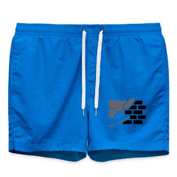 Logo Maurer Hausbau - Truelle, plâtre et briques - Short de bain - cobalt blue - Devant - AI Model Male 185 light (185cm)