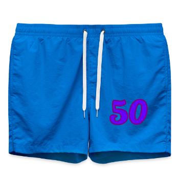 50. 50 JAHRE. 50-JÄHRIGES JUBILÄUM. 50-JÄHRIGES JUBILÄUM. - Badeshorts - Cobalt blue - Vorne - AI Model Male 185 light (185cm)