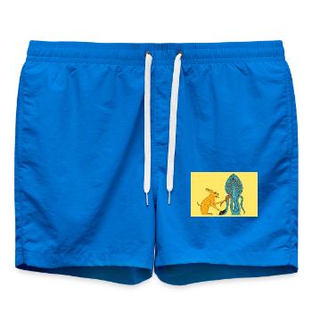 Ra_and_Apophis - Short de bain - cobalt blue - Devant - AI Model Male 185 light (185cm)