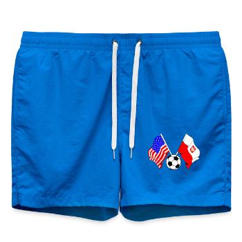 Football Pologne vs États-Unis - Short de bain - cobalt blue - Devant - AI Model Male 185 light (185cm)