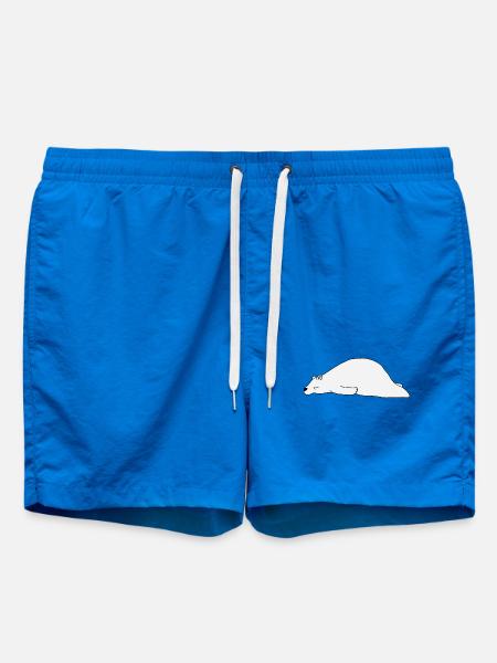 Niedlicher Eisbär schläft, gemütliche Wintertierkunst - Badeshorts - Cobalt blue