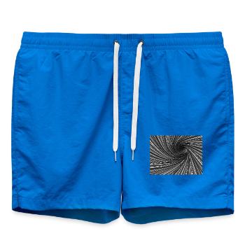 Tourbillon noir et blanc - Short de bain - cobalt blue - Devant - AI Model Male 185 light (185cm)