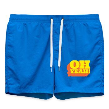 Oh Yeah! Positiver Statement-Spruch im Retro-Look - Short de bain - cobalt blue - Devant - AI Model Male 185 light (185cm)