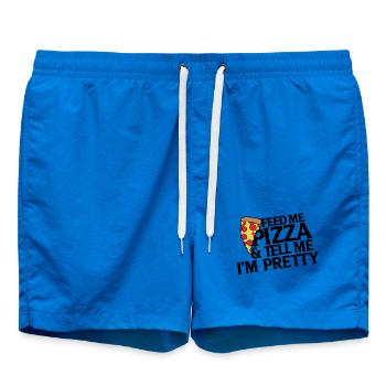 Pizza Slice Pop Art - Badeshorts - Cobalt blue - Vorne - AI Model Male 185 light (185cm)