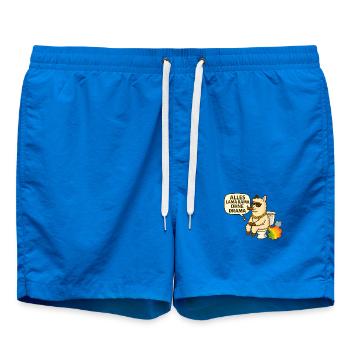 Lama Rama Ohne Drama - Badeshorts - Cobalt blue - Vorne - AI Model Male 185 light (185cm)