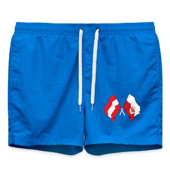 Österreich & Tiroler Flagge gekreuzt - Badeshorts - Cobalt blue - Vorne - AI Model Male 185 light (185cm)