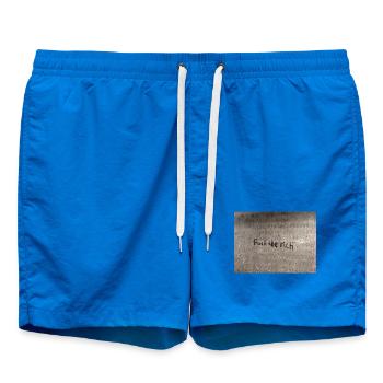 fuck the rich - Badeshorts - Cobalt blue - Vorne - AI Model Male 185 light (185cm)