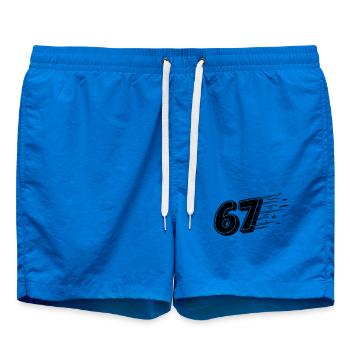 67 Meme Speedlines – Numéro Fast Comic - Short de bain - cobalt blue - Devant - AI Model Male 185 light (185cm)