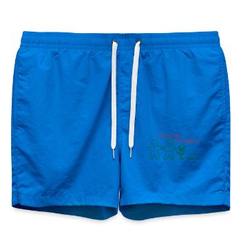 Noël – Pain d’épices et teckel minimalistes (Vert) - Short de bain - cobalt blue - Devant - AI Model Male 185 light (185cm)