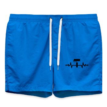 Paint Roller Heartbeat – Creativity Gift Idea - Swim Trunks - cobalt blue - Front - AI Model Male 185 light (185cm)