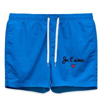 ICH LIEBE DICH. VALENTINSTAG. HERZ. ICH LIEBE DICH - Badeshorts - Cobalt blue - Vorne - AI Model Male 185 light (185cm)