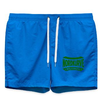 Wolfsburg Nordkurve Stadion Fan Hoodie, tasche - Badeshorts - Cobalt blue - Vorne - AI Model Male 185 light (185cm)