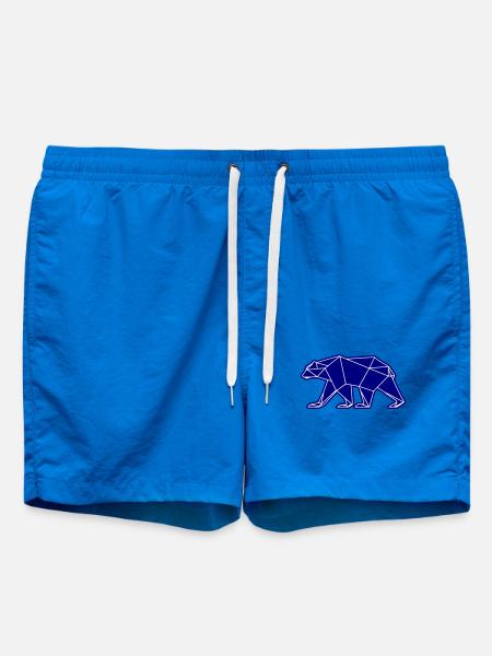 Polar Bear Polar Bear Polygon Icon - Swim Trunks - cobalt blue
