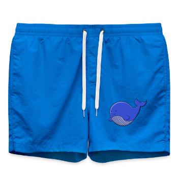 Dessin animé mignon de la baleine bleue Kawaii Animal de l’océan - Short de bain - cobalt blue - Devant - AI Model Male 185 light (185cm)