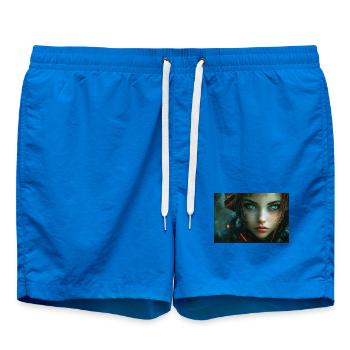 Des yeux cybernétiques dans la lumière néon - Short de bain - cobalt blue - Devant - AI Model Male 185 light (185cm)