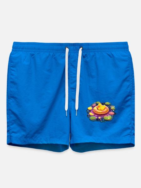 Donut ducks in galaxy lake - Swim Trunks - cobalt blue