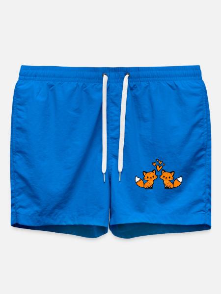 Fuchs Paar Herzen Liebe - Badeshorts - Cobalt blue