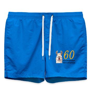 60 Geburtstag – Kurz erschrocken, dann gefeiert - Badeshorts - Cobalt blue - Vorne - AI Model Male 185 light (185cm)