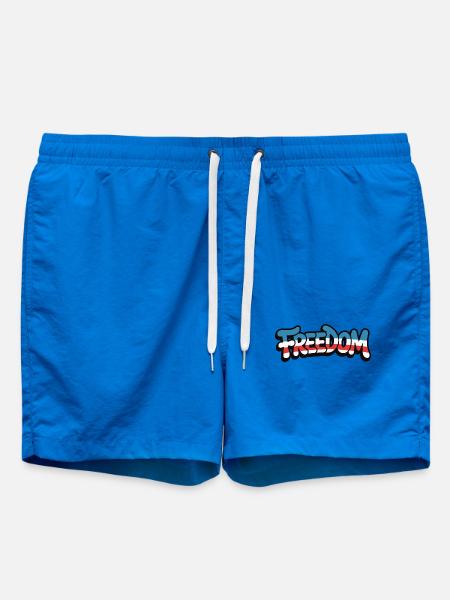 Freedom Typografie Statement Design - Badeshorts - Cobalt blue