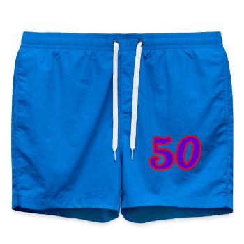 50. 50 ANS. 50e ANNIVERSAIRE. ANNIVERSAIRE 50 ANS. - Short de bain - cobalt blue - Devant - AI Model Male 185 light (185cm)