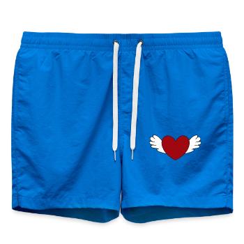 Cœur rouge avec ailes cadeau de la Saint-Valentin - Short de bain - cobalt blue - Devant - AI Model Male 185 light (185cm)
