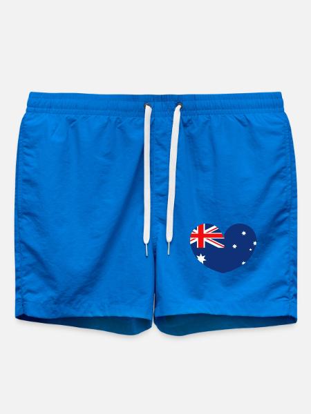 Australian flag with heart - Swim Trunks - cobalt blue