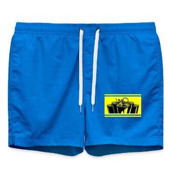 Bierpong Becher Gelb Schwarz Symbol - Badeshorts - Cobalt blue - Vorne - AI Model Male 185 light (185cm)