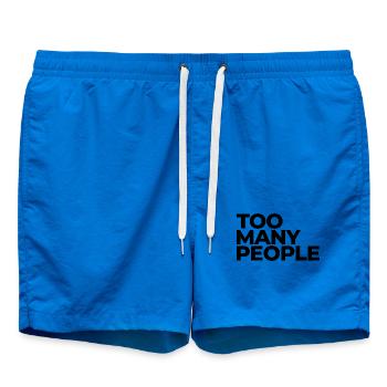 Too many people – Introvert mood - Badeshorts - Cobalt blue - Vorne - AI Model Male 185 light (185cm)