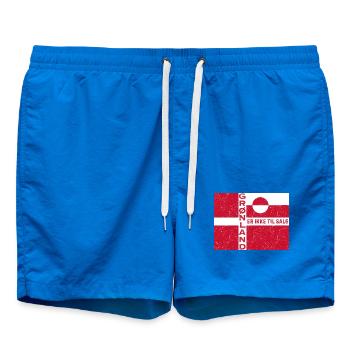 Emblème du Groenland Non à vendre - Short de bain - cobalt blue - Devant - AI Model Male 185 light (185cm)