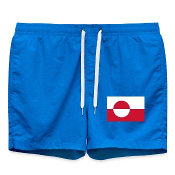 Flagge von Grönland - Badeshorts - Cobalt blue - Vorne - AI Model Male 185 light (185cm)