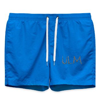 ULM Schriftzug mit Zweigen vom Spatz gelegt - Badeshorts - Cobalt blue - Vorne - AI Model Male 185 light (185cm)